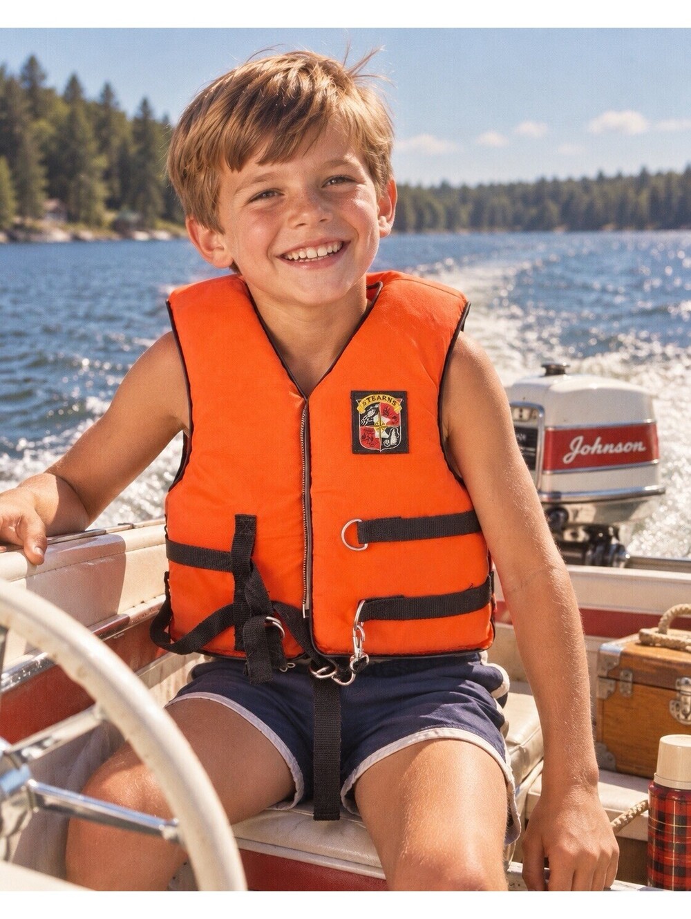 Vintage Stearns Life Jacket Sans-Souci II Ski Vest Type III PFD Vest Child Med.